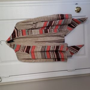 Coral and turquoise sweater